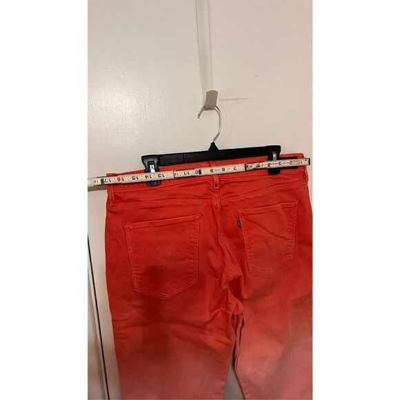 Levi's Women's Mid-Rise Skinny Colored Stretch Casual Jeans in Coral Size 32 - Picture 9 of 13